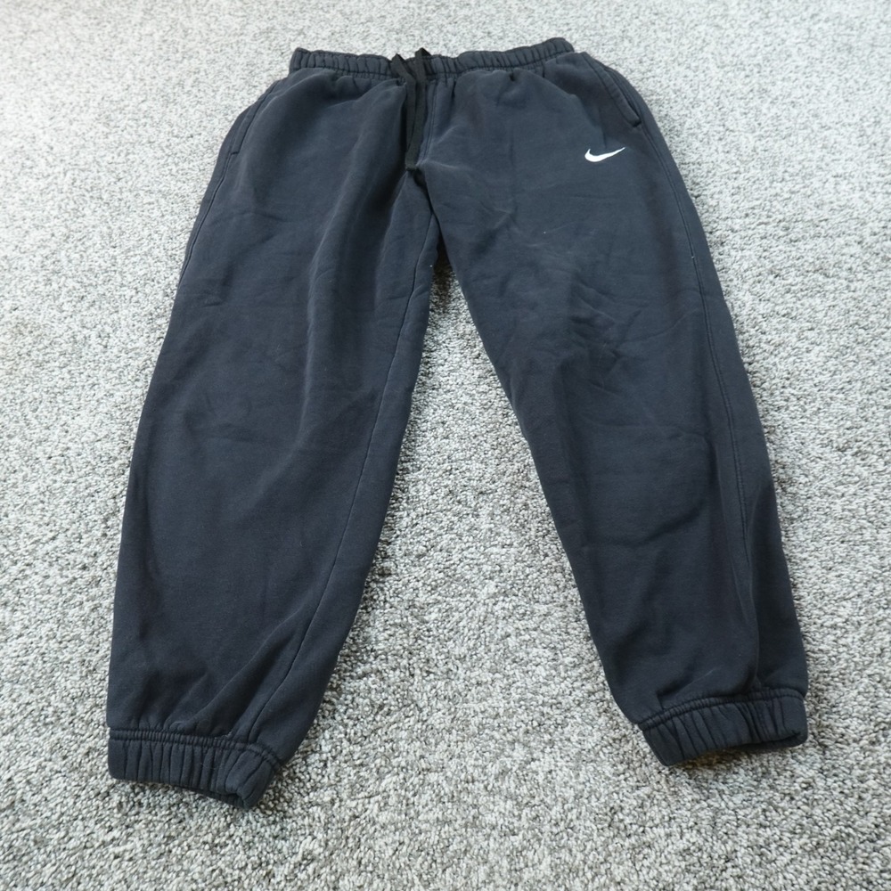 Nike Sweatpants Mens M Black Fleece Jogger Drawstring Athletic Workout Gym Pants